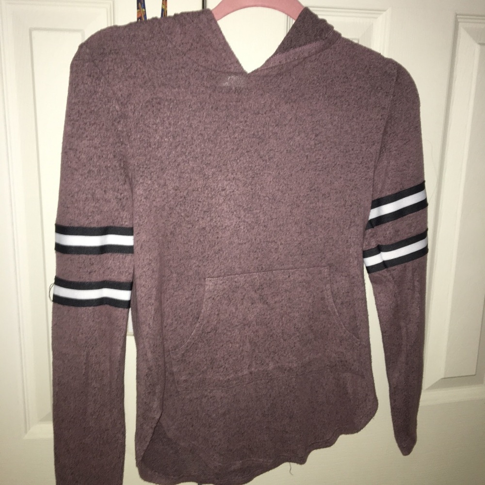 Lightweight mauve/ purple striped hoodie